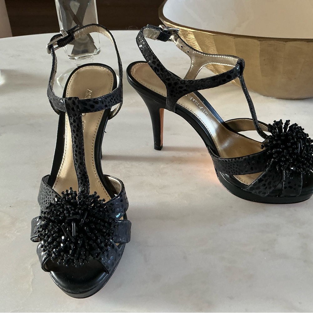 Antonio Melani -  Black Beaded Women's Platform Heels Sz 6